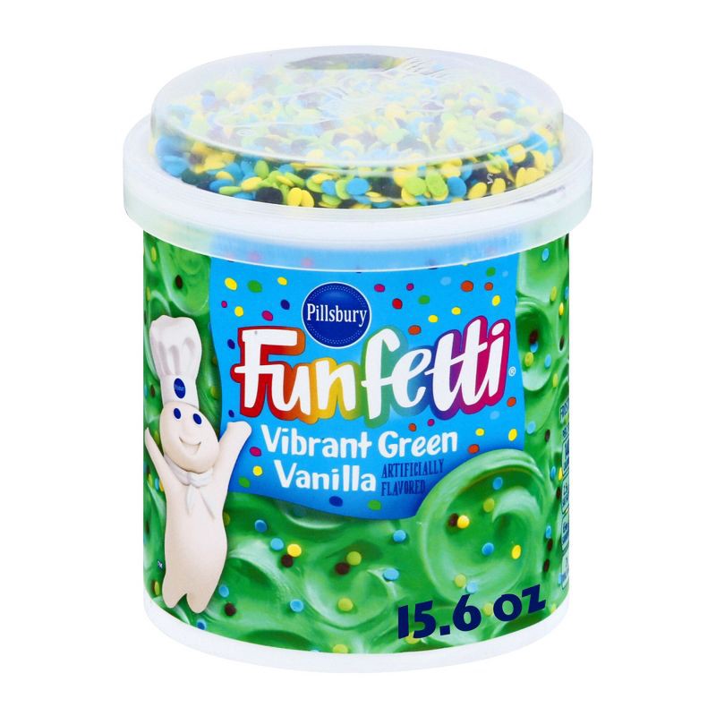 slide 1 of 7, Pillsbury Funfetti Vibrant Green Vanilla Frosting - 15.6oz, 15.6 oz