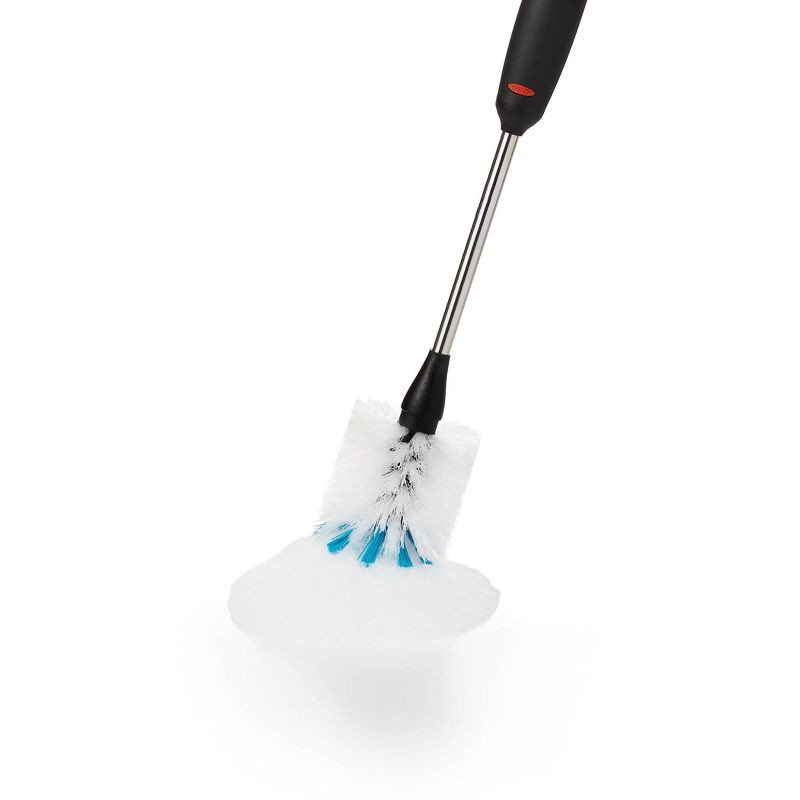 slide 5 of 6, OXO Stainless Steel Bottle Brush: Nylon & Steel, Soft Grip, Multi-Surface, Reusable, 12.7" for Dishes & Water Bottles, 1 ct