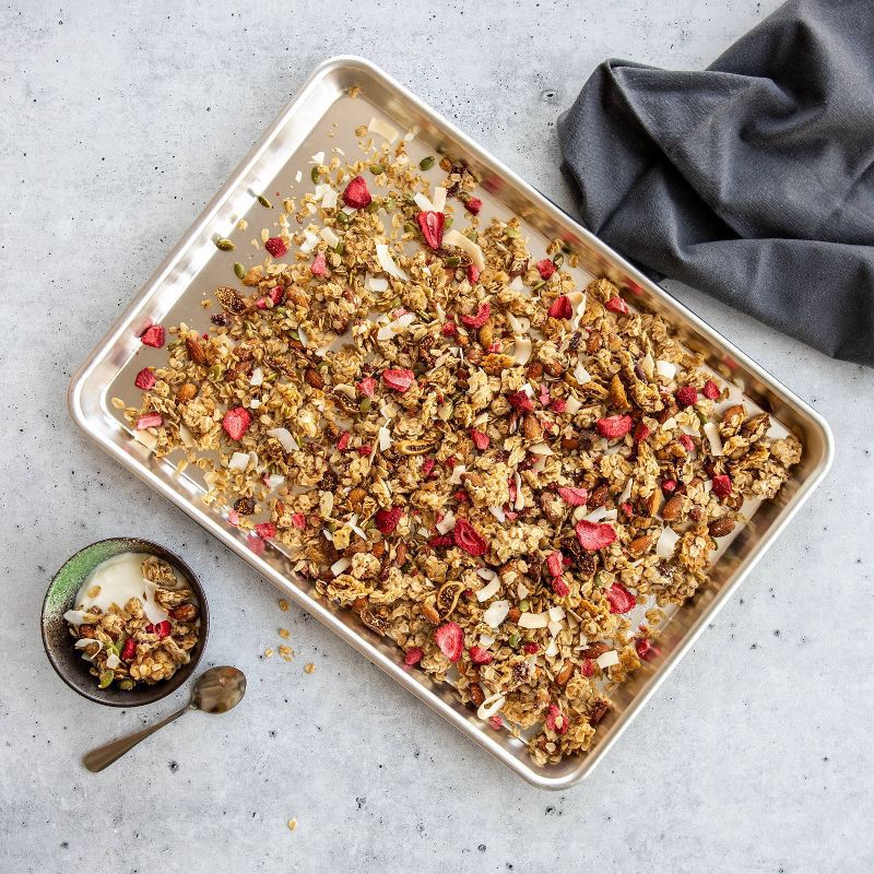 slide 5 of 8, Nordic Ware Naturals Baker's Half Sheet: Aluminum Rimmed Baking Sheet, Hand Wash, Oven-Safe, 17.9" x 12.9", 1 ct