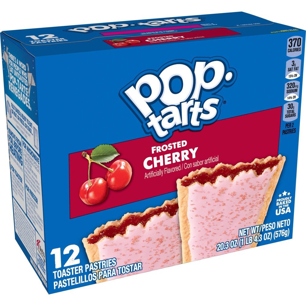 slide 6 of 8, Kellogg's Pop-Tarts Frosted Cherry Pastries, 12 ct, 20.31 oz