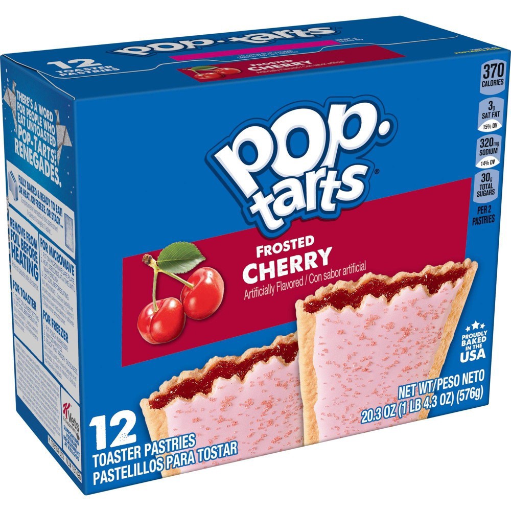 slide 7 of 8, Kellogg's Pop-Tarts Frosted Cherry Pastries, 12 ct, 20.31 oz