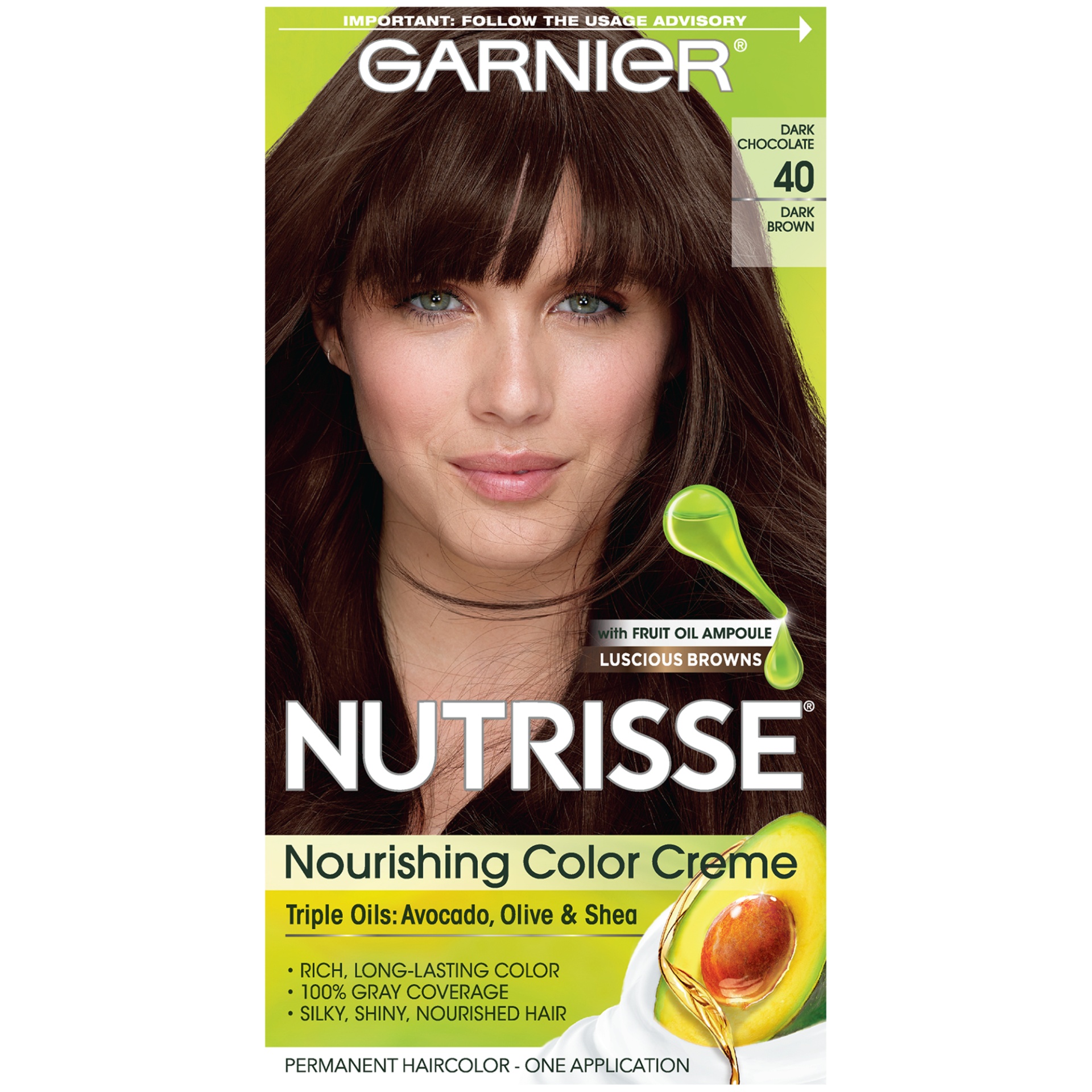 slide 4 of 8, Garnier Nourishing Permanent Hair Color Creme - 40 Dark Brown, 1.0 ct
