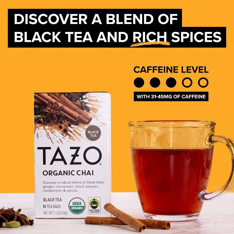 slide 4 of 4, Tazo Organic Chai Black Tea - 16ct, 16 ct