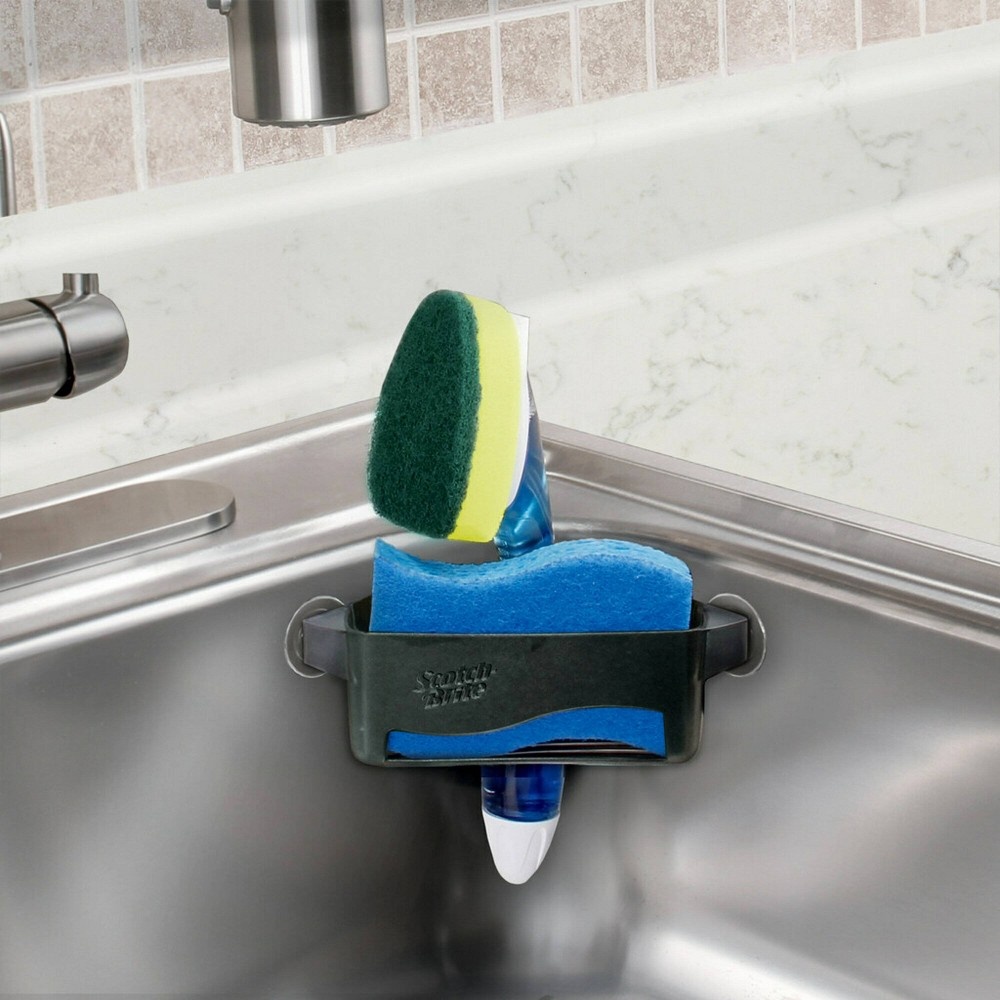 slide 4 of 5, Scotch-Brite Sink Corner Caddy Sponge Holder, 1 ct