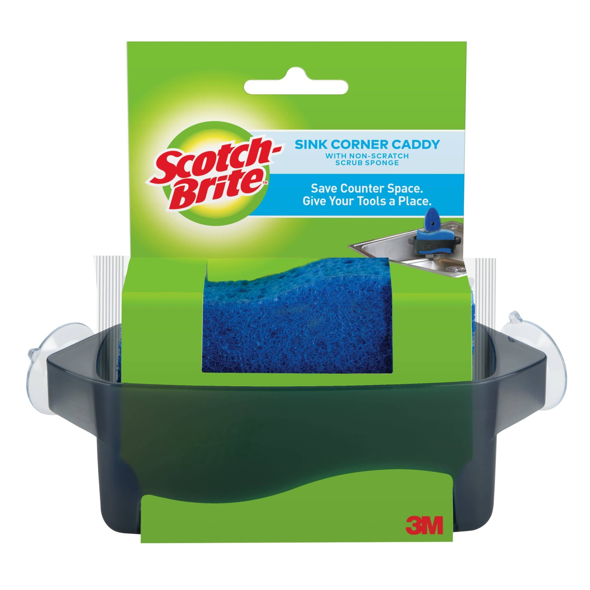 slide 1 of 5, Scotch-Brite Sink Corner Caddy Sponge Holder, 1 ct