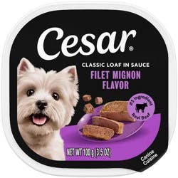 Cesar Steak, Beef, Gravy and Red Meat Flavor Classic Loaf in Sauce Small Breed Wet Dog Food - 3.5oz