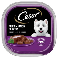 Cesar Steak, Beef, Gravy and Red Meat Flavor Classic Loaf in Sauce Small Breed Wet Dog Food - 3.5oz