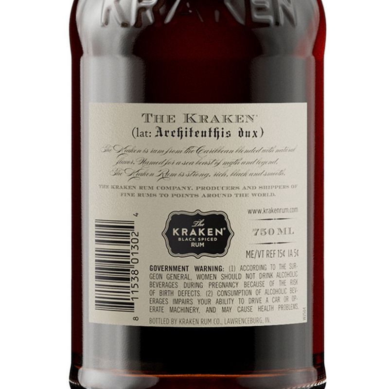 slide 4 of 20, The Kraken Black Spiced Rum - 750ml Bottle, 750 ml