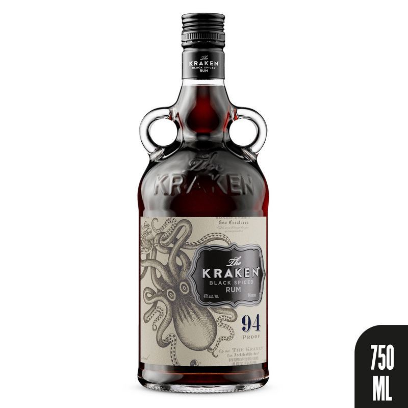 slide 5 of 20, The Kraken Black Spiced Rum - 750ml Bottle, 750 ml