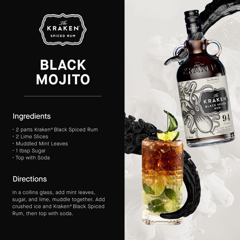 slide 7 of 20, The Kraken Black Spiced Rum - 750ml Bottle, 750 ml