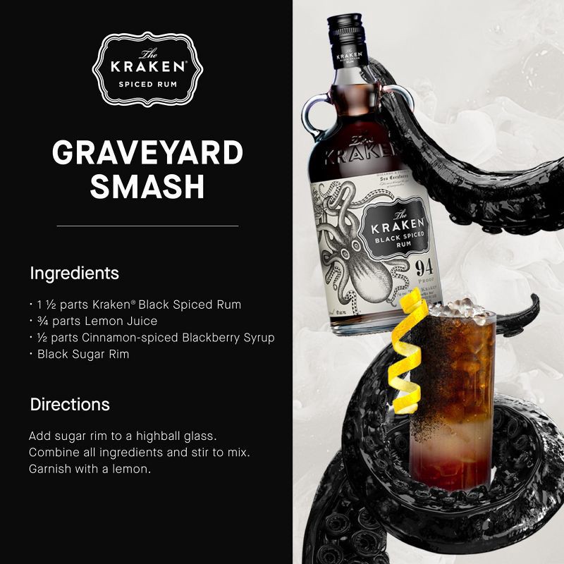 slide 8 of 20, The Kraken Black Spiced Rum - 750ml Bottle, 750 ml
