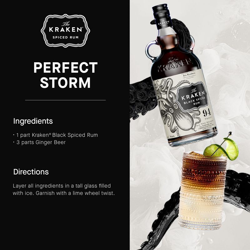 slide 9 of 20, The Kraken Black Spiced Rum - 750ml Bottle, 750 ml