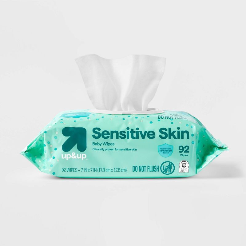 slide 4 of 7, Sensitive Baby Wipes Refill Pack - 736ct - up&up™, 736 ct