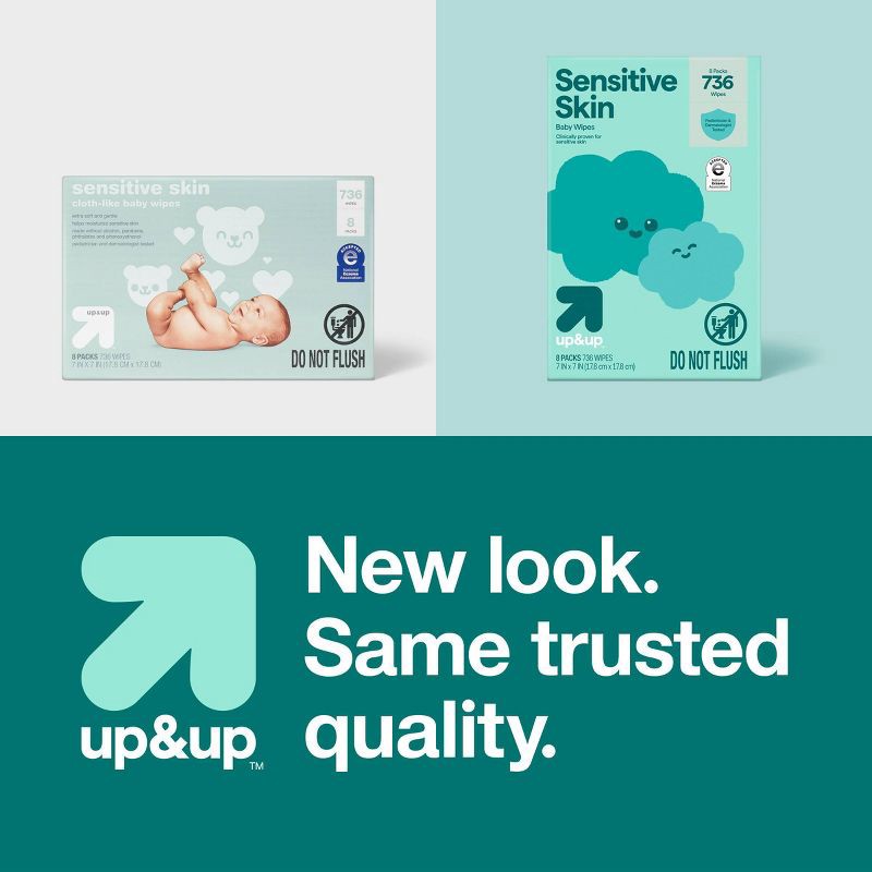slide 7 of 7, Sensitive Baby Wipes Refill Pack - 736ct - up&up™, 736 ct