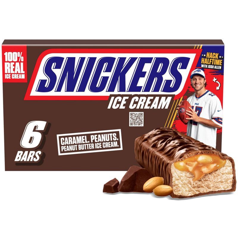 slide 1 of 10, Snickers Ice Cream, Chocolatey Caramel Peanut Butter Ice Cream Bars - 12 fl oz/6ct, 6 ct; 12 fl oz