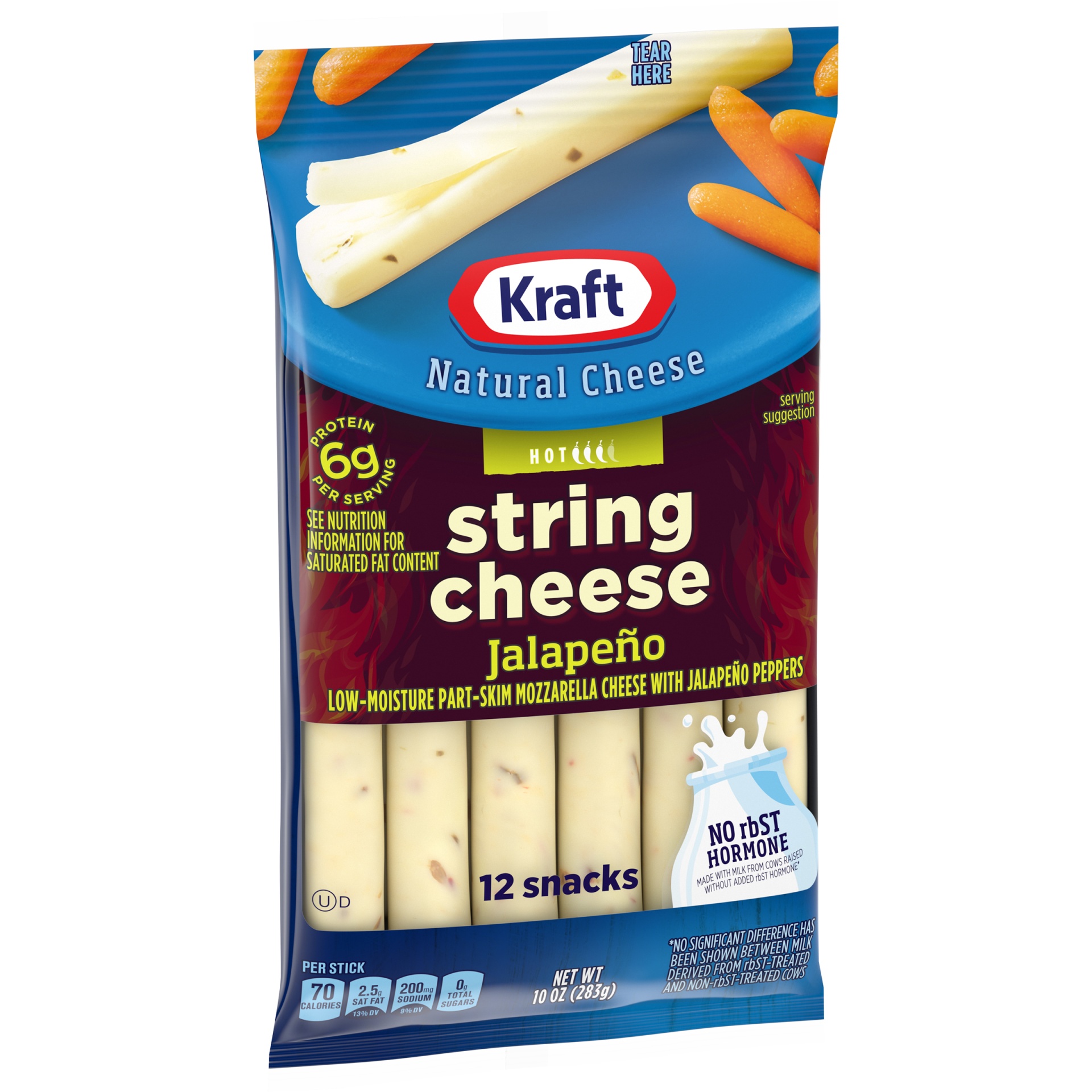 slide 2 of 6, Kraft Jalapeno String Cheese, 10 oz