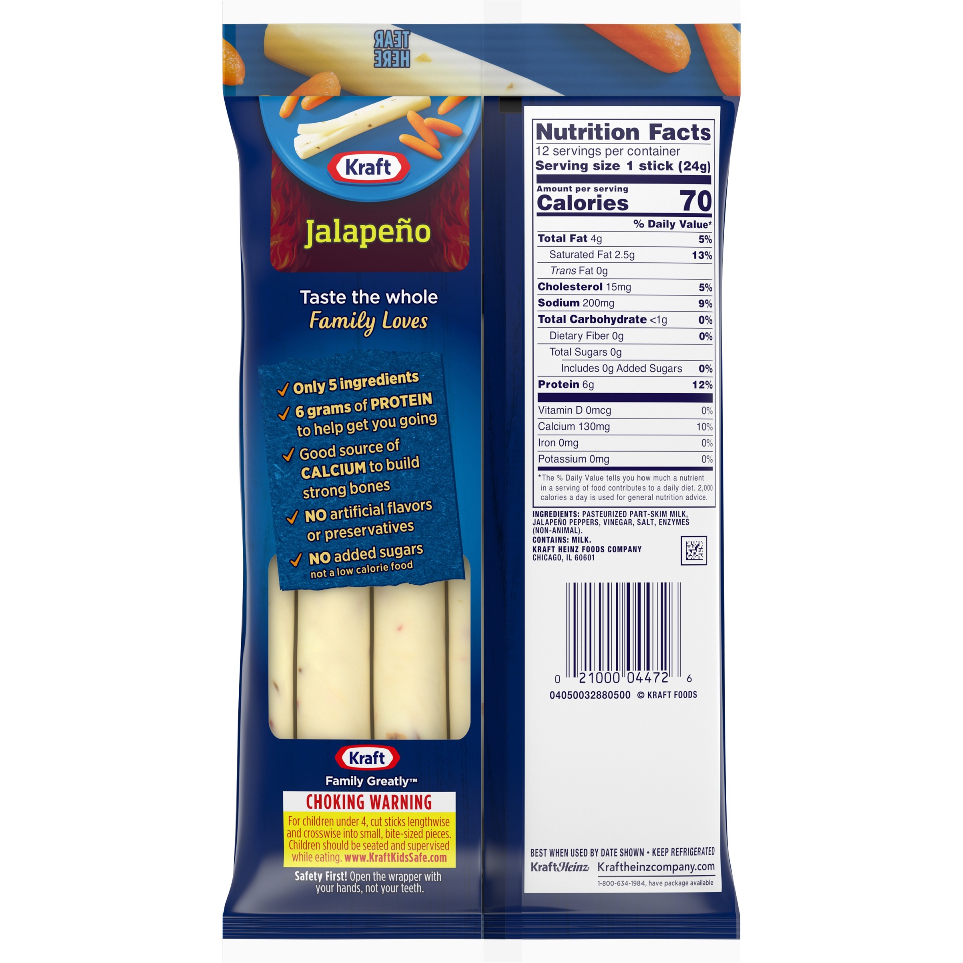 slide 4 of 6, Kraft Jalapeno String Cheese, 10 oz