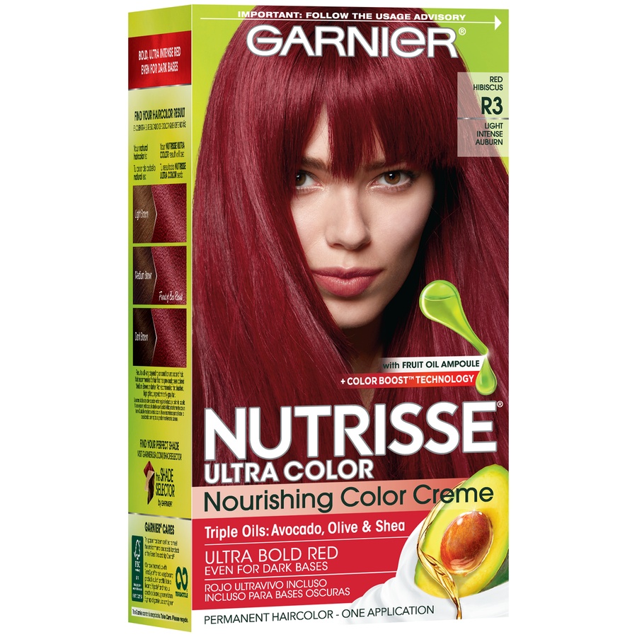 slide 2 of 7, Garnier Ultra Color Nourishing Color Creme - R3 Light Intense Auburn, 1.0 ct