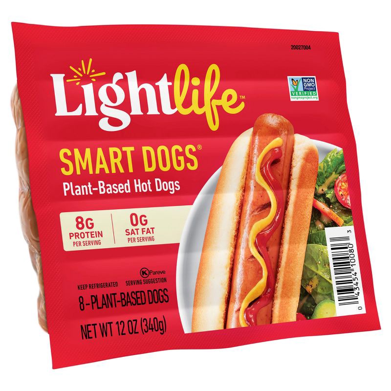 slide 4 of 9, Lightlife Smart Dogs Plant Based Hot Dogs - 12oz/8ct, 8 ct; 12 oz