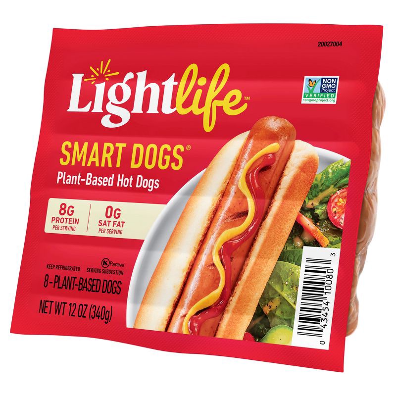 slide 6 of 9, Lightlife Smart Dogs Plant Based Hot Dogs - 12oz/8ct, 8 ct; 12 oz