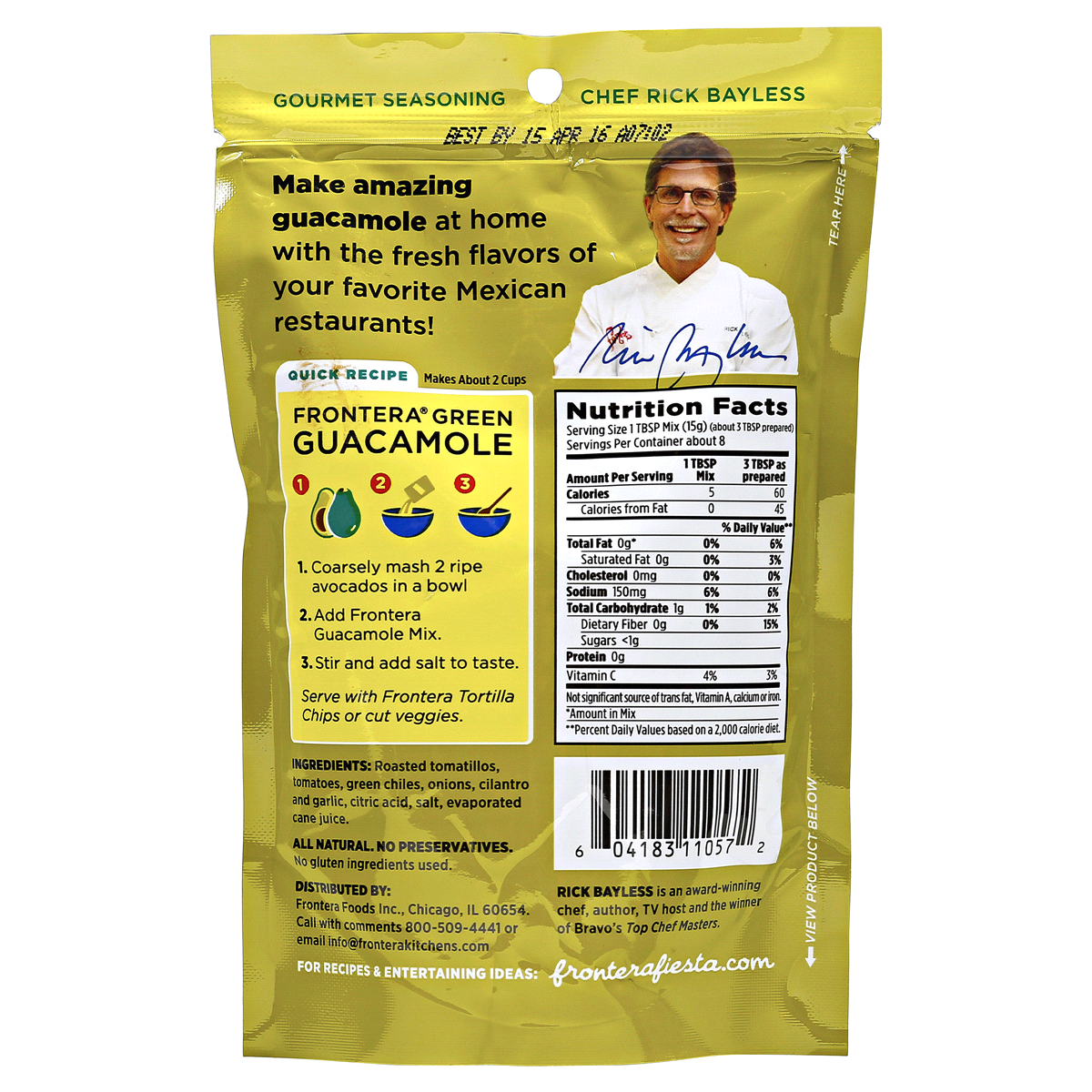 slide 2 of 2, Frontera Original Gluten-Free Guacamole Mix - 4.5oz, 4.5 oz