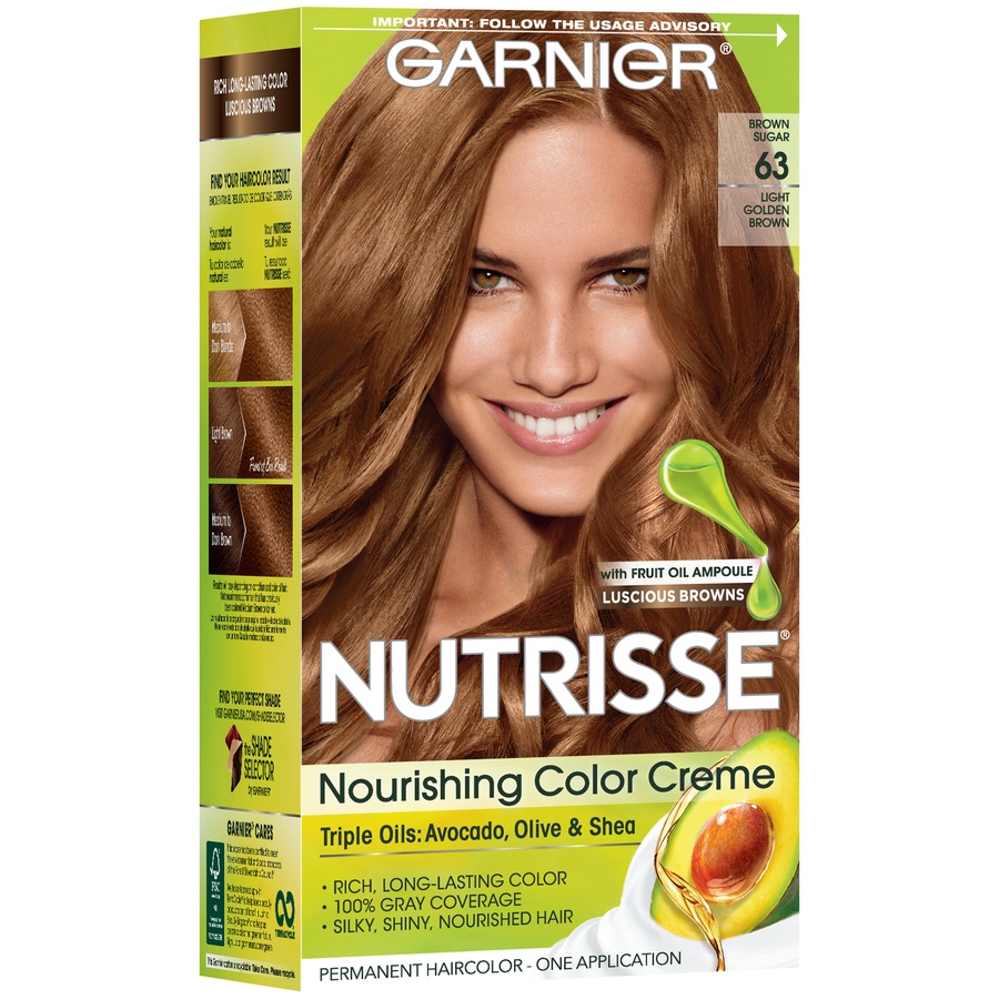 slide 5 of 8, Garnier Nourishing Permanent Hair Color Creme - 63 Light Golden Brown, 1.0 ct