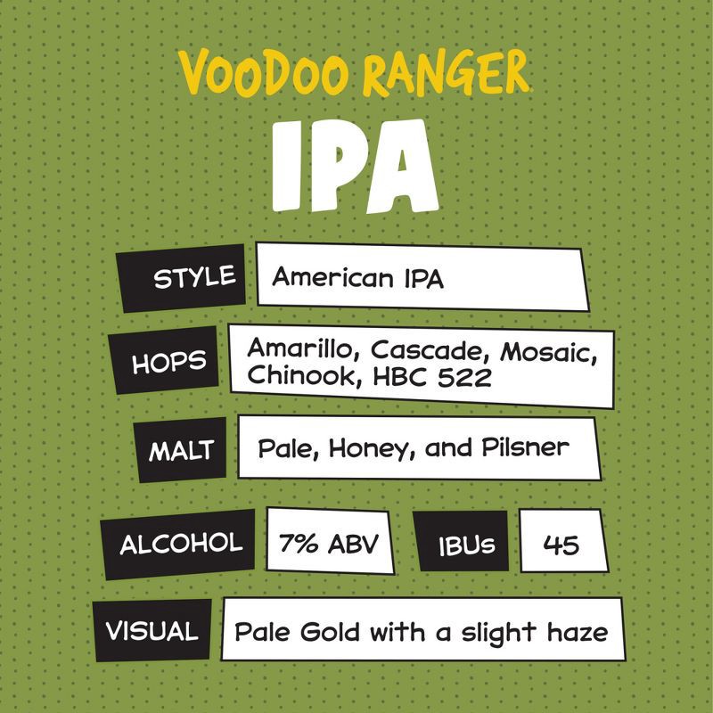 slide 5 of 8, New Belgium Voodoo Ranger IPA Beer - 6pk/12 fl oz Cans, 6 ct; 12 fl oz