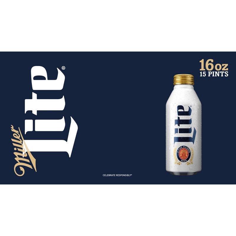 slide 8 of 10, Miller Lite Beer - 15pk/16 fl oz Aluminum Pints, 15 ct; 16 fl oz