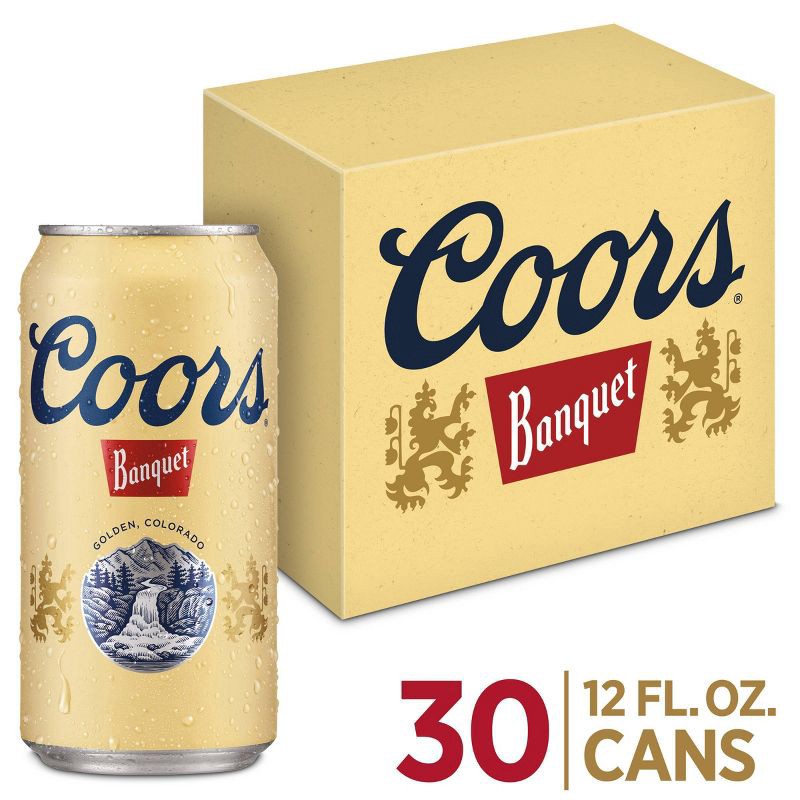 slide 1 of 6, Coors Banquet Lager Beer - 30pk/12 fl oz Cans, 30 ct; 12 fl oz
