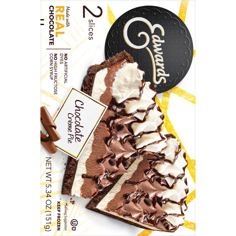 slide 2 of 8, Edwards Singles Frozen Desserts Chocolate Crème Pie Slices - 5.34oz/2ct, 5.34 oz, 2 ct