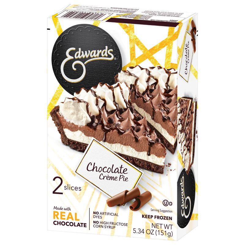 slide 7 of 8, Edwards Singles Frozen Desserts Chocolate Crème Pie Slices - 5.34oz/2ct, 5.34 oz, 2 ct