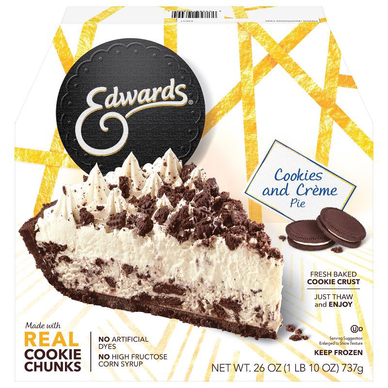 slide 1 of 10, Edwards Frozen Premium Desserts Cookies and Crème Pie - 26oz, 26 oz