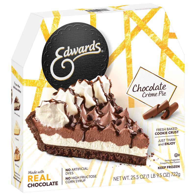 slide 7 of 10, Edwards Frozen Premium Desserts Chocolate Crème Pie - 25.5oz, 25.5 oz