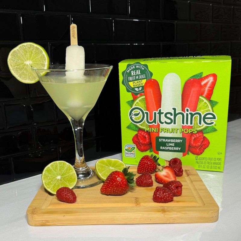 slide 2 of 11, Outshine Strawberry, Lime & Raspberry Frozen Fruit Bar - 12ct, 12 ct