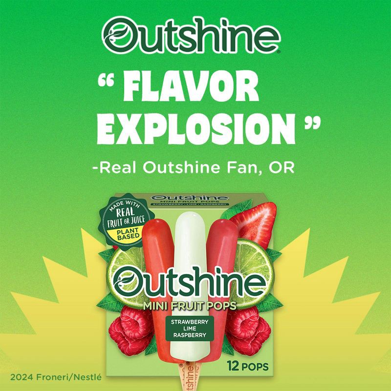 slide 4 of 15, Outshine Strawberry, Lime & Raspberry Frozen Fruit Bar - 12ct, 12 ct