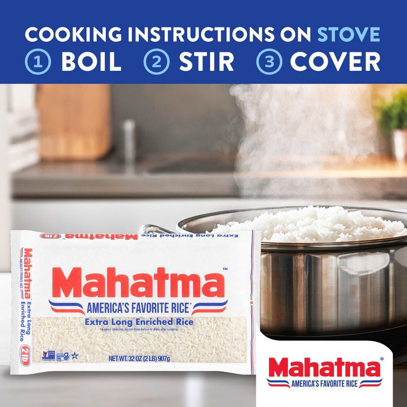 slide 4 of 9, Mahatma Enriched Extra Long Grain Rice - 2lbs, 2 lb