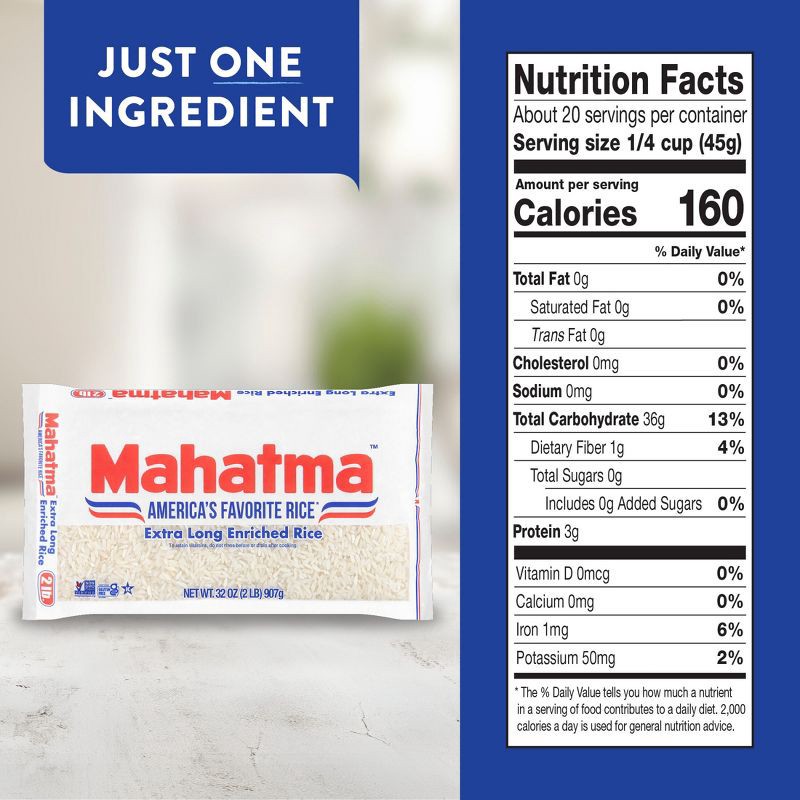 slide 9 of 9, Mahatma Enriched Extra Long Grain Rice - 2lbs, 2 lb