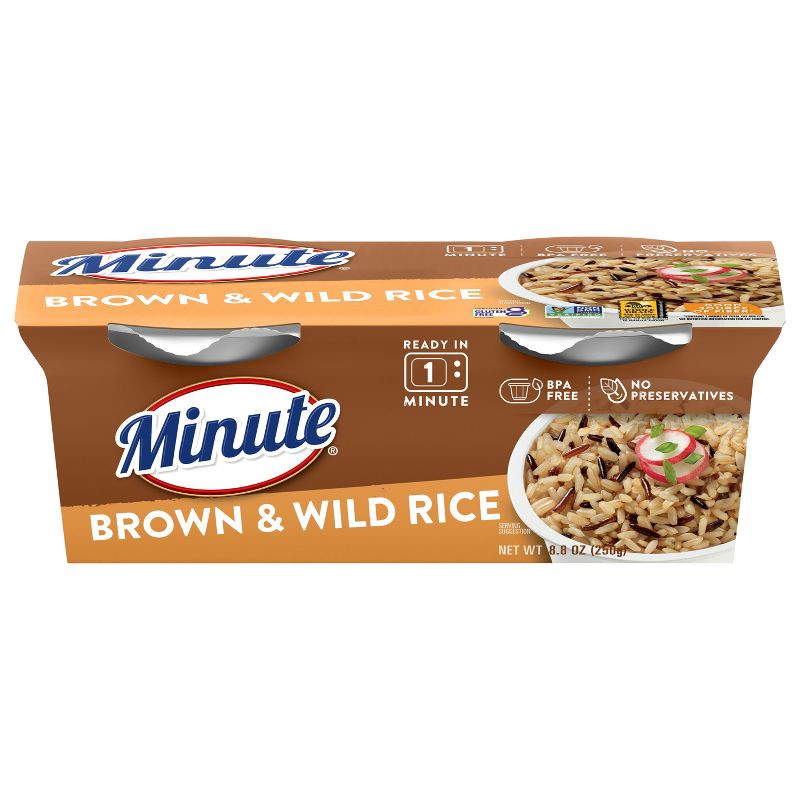 slide 10 of 10, Minute Rice Gluten Free Brown & Wild Rice Microwaveable Bowl - 8.8oz/2ct, 2 ct; 8.8 oz