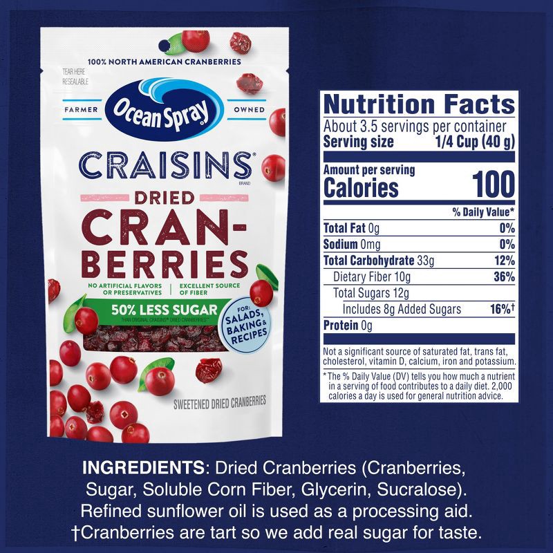 slide 3 of 10, Ocean Spray Reduced Sugar Craisins - 5oz, 5 oz