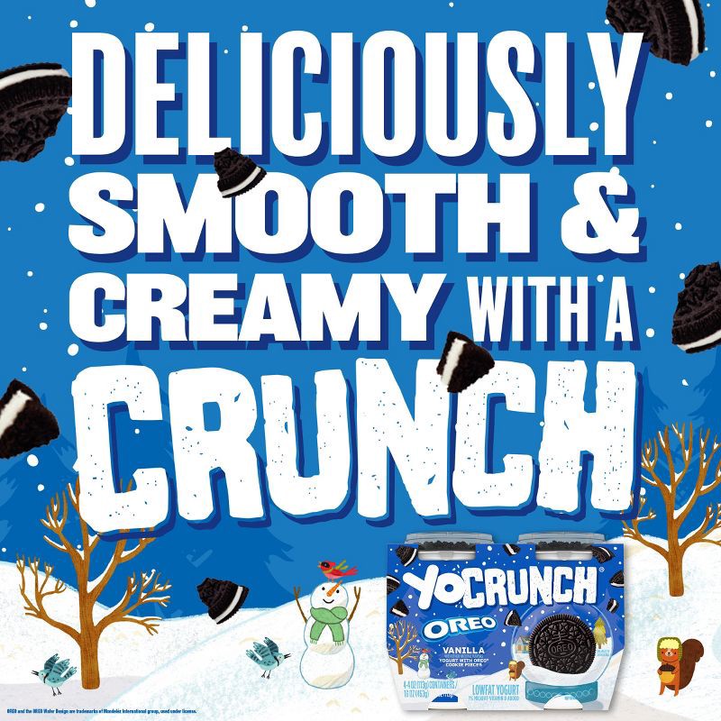 slide 3 of 12, YoCrunch Low Fat Vanilla with OREO Yogurt - 4ct/4oz Cups, 4 ct; 4 oz