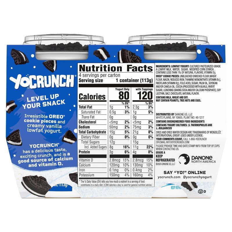 slide 10 of 12, YoCrunch Low Fat Vanilla with OREO Yogurt - 4ct/4oz Cups, 4 ct; 4 oz