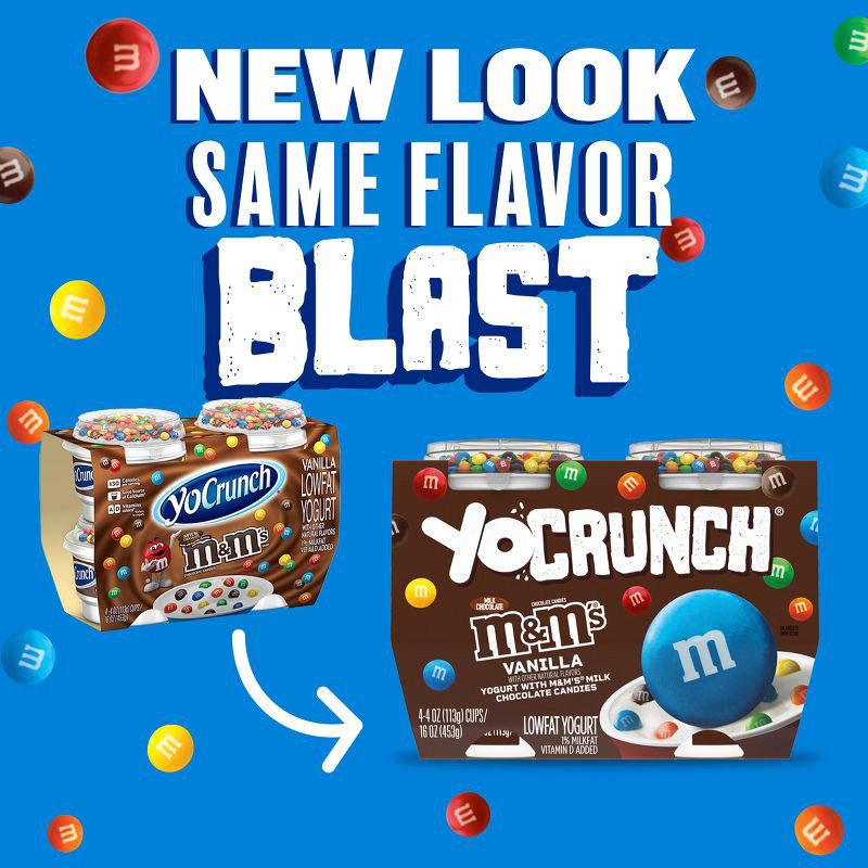 slide 6 of 13, YoCrunch Low Fat Vanilla with M&Ms Yogurt - 4ct/4oz Cups, 4 ct; 4 oz