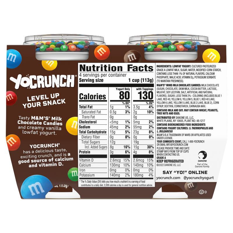 slide 7 of 13, YoCrunch Low Fat Vanilla with M&Ms Yogurt - 4ct/4oz Cups, 4 ct; 4 oz