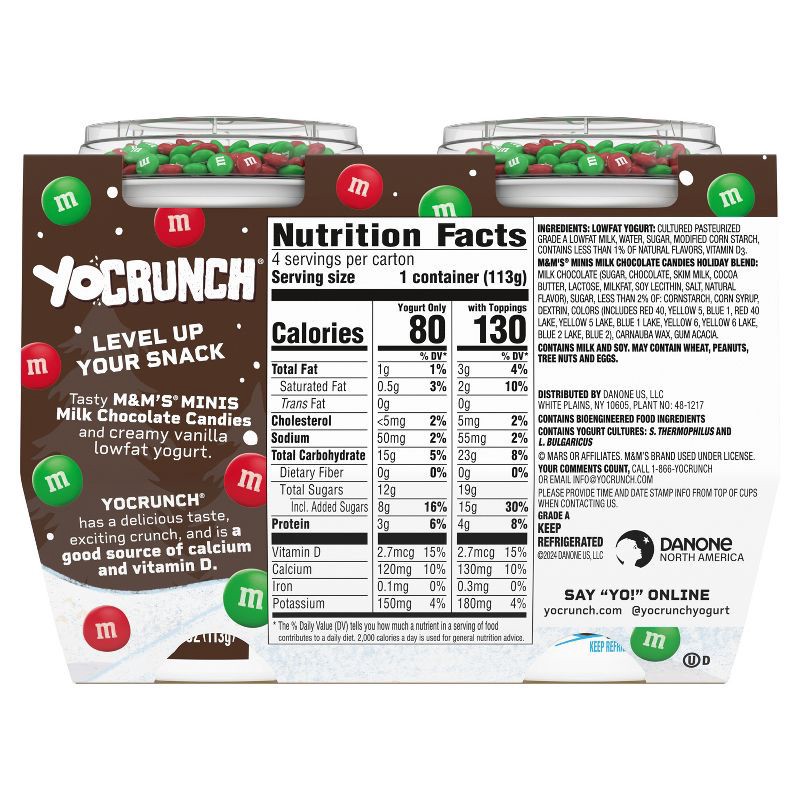 slide 9 of 13, YoCrunch Low Fat Vanilla with M&Ms Yogurt - 4ct/4oz Cups, 4 ct; 4 oz