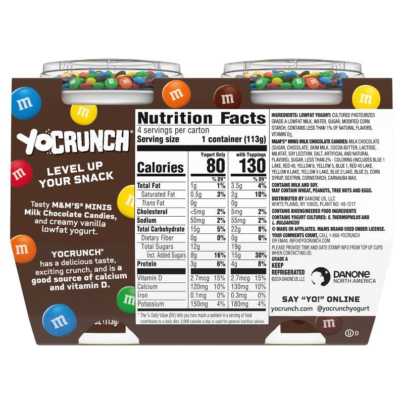 slide 10 of 11, YoCrunch Low Fat Vanilla with M&Ms Yogurt - 4ct/4oz Cups, 4 ct; 4 oz