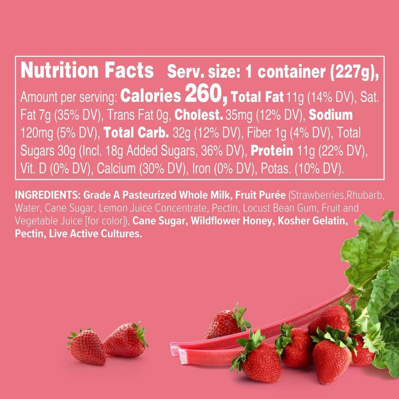 slide 7 of 7, noosa Strawberry Rhubarb Aussie Style Yogurt - 11g Protein 8oz, 11 gram, 8 oz