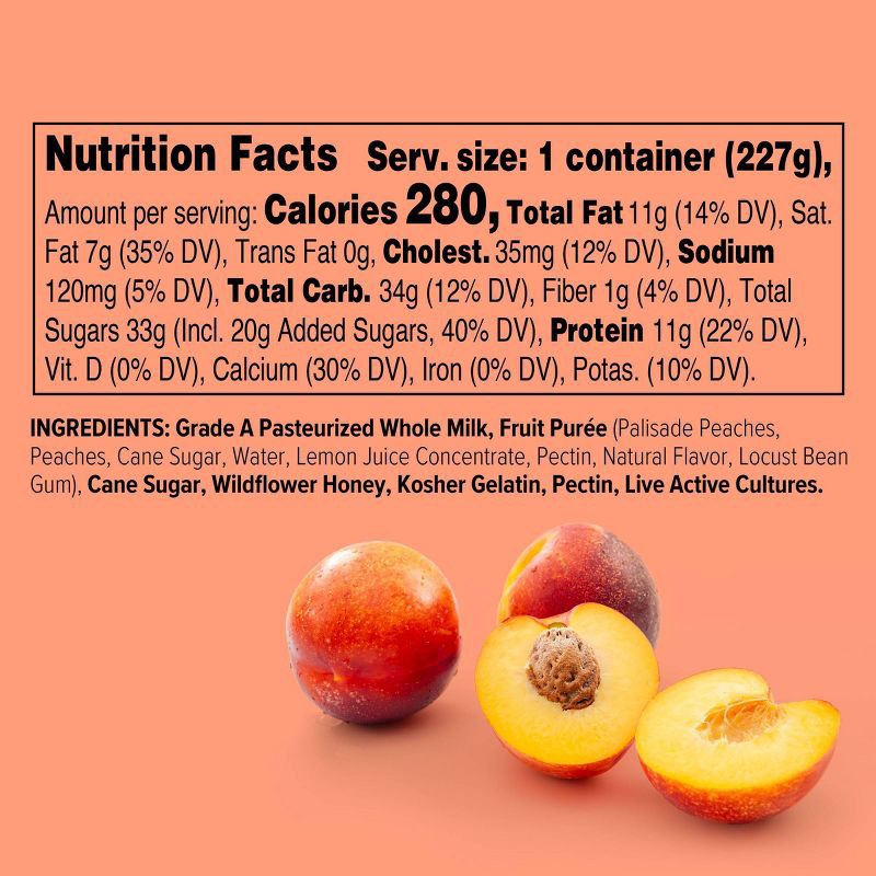 slide 6 of 6, noosa Peach Aussie Style Yogurt - 11g Protein 8oz, 11 gram, 8 oz