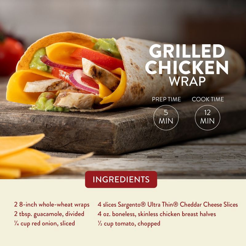 slide 4 of 8, Sargento Ultra Thin Natural Sharp Cheddar Cheese Slices - 6.84oz/18ct slices, 6.84 oz, 18 ct