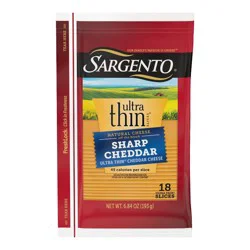 Sargento Ultra Thin Natural Sharp Cheddar Cheese Slices - 6.84oz/18ct slices