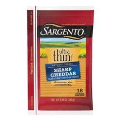 Sargento Ultra Thin Natural Sharp Cheddar Cheese Slices - 6.84oz/18ct slices